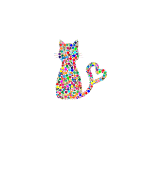 Colorful Cat 2 minta fehér pólón