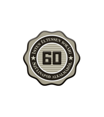 60 éves minta fehér pólón