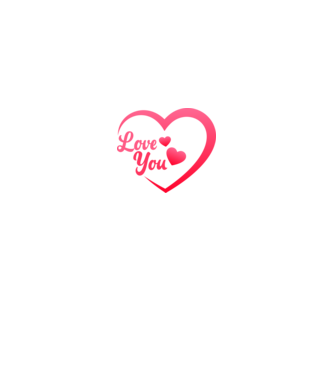 Love you minta királykék pólón