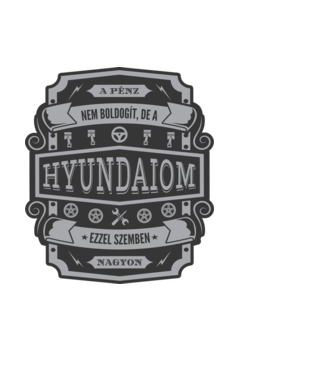 Boldogság a Hyundaiom minta fehér pólón