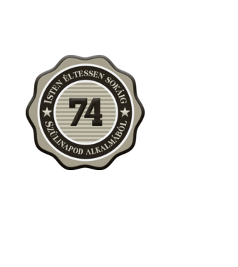 74 éves minta fehér pólón