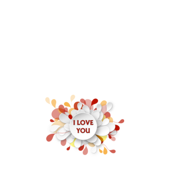 I love you minta fehér pólón