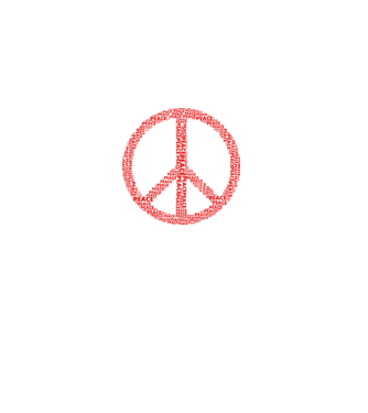 Béke peace minta fehér pólón