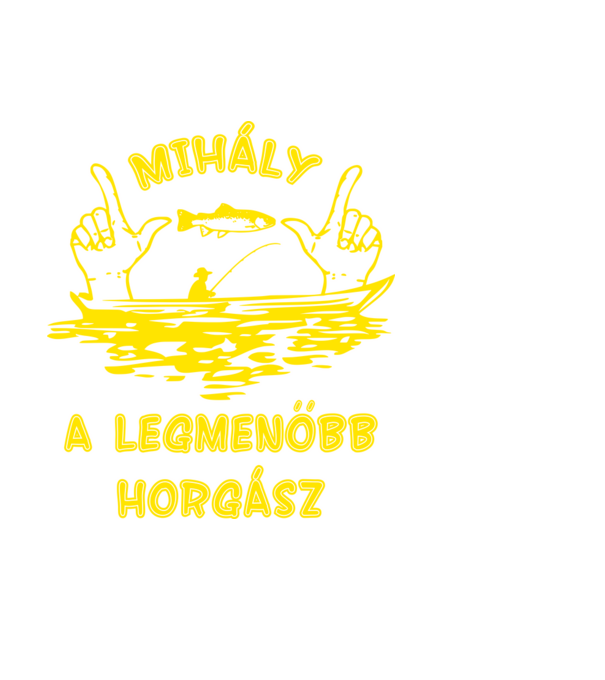 Horgász Mihály színezhető minta fekete pólón