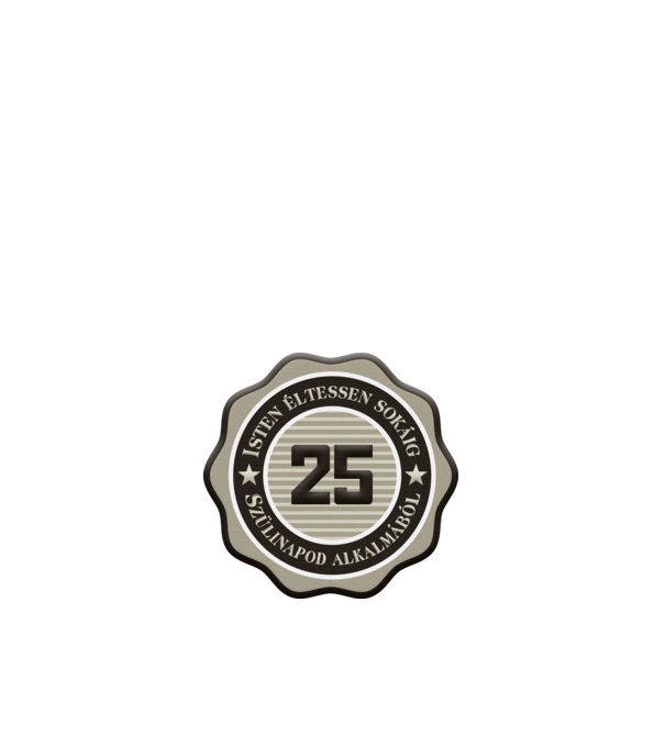 25 éves minta fehér pólón