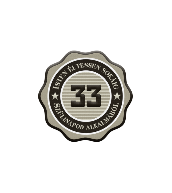 33 éves minta fehér pólón