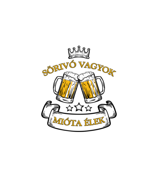Sörivó minta fehér pólón