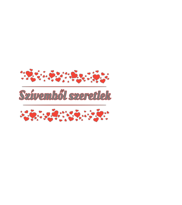 Szívemből szeretlek minta fekete pólón