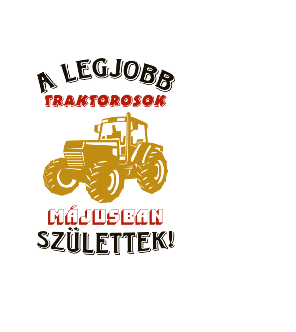 Traktoros szülinapja május minta fekete pólón