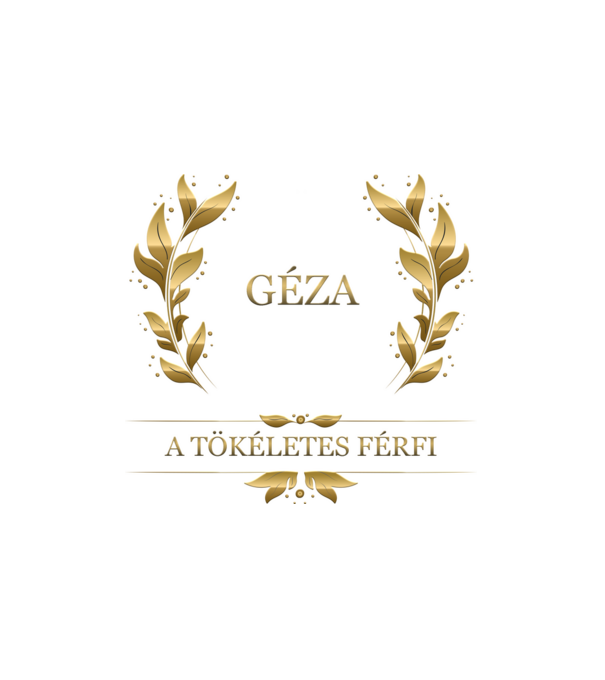 Géza minta fehér pólón
