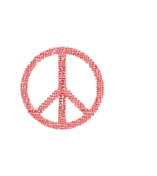 Béke peace minta fehér pólón