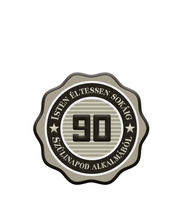 90 éves minta almazöld pólón