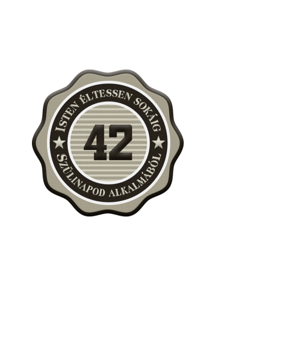 42 éves minta fehér pólón