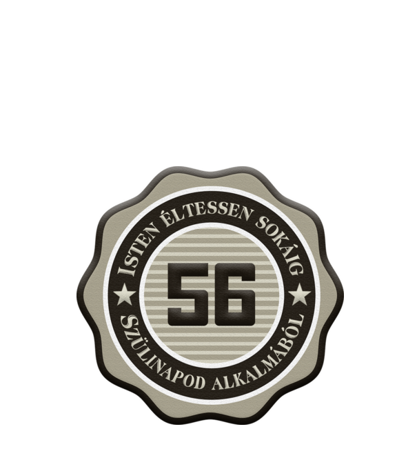 56 éves minta almazöld pólón