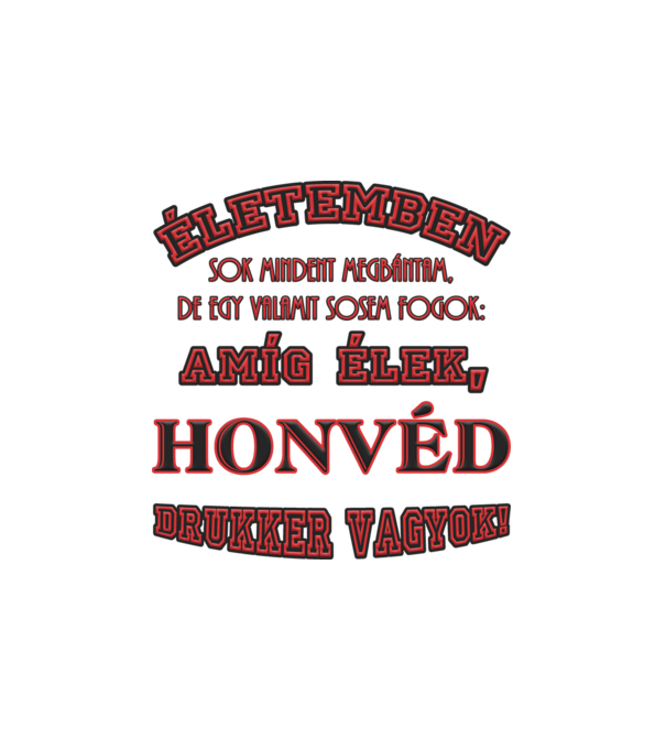 Honvéd drukker minta fehér pólón