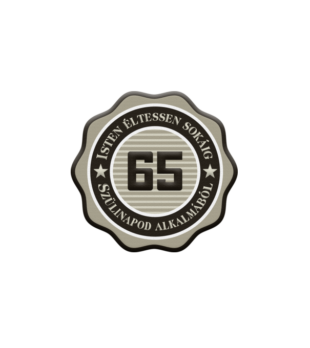 65 éves minta fehér pólón