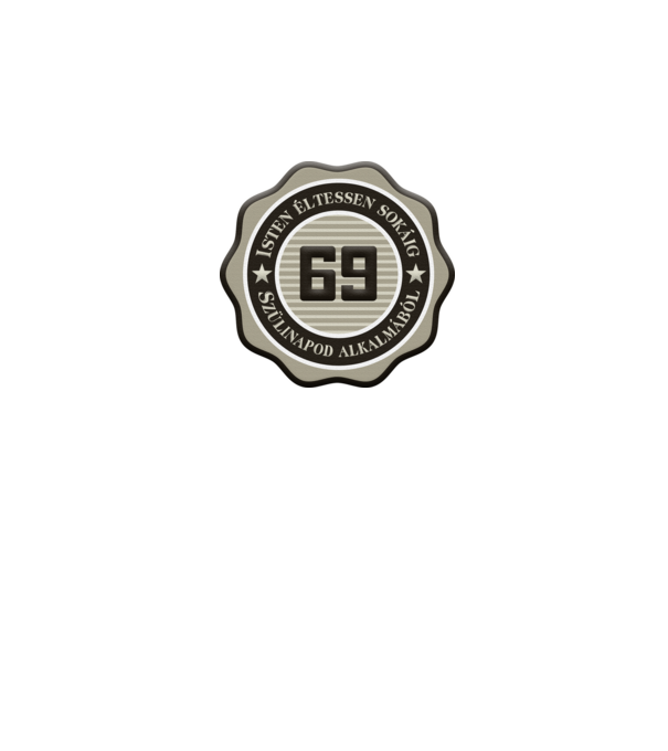 69 minta szürke pólón