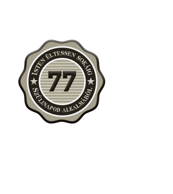 77 éves minta fehér pólón