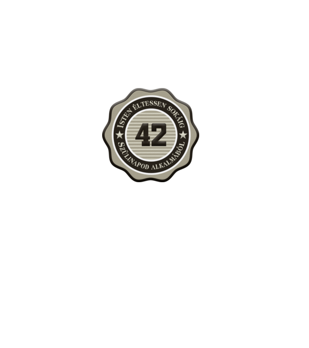 42 minta szürke pólón