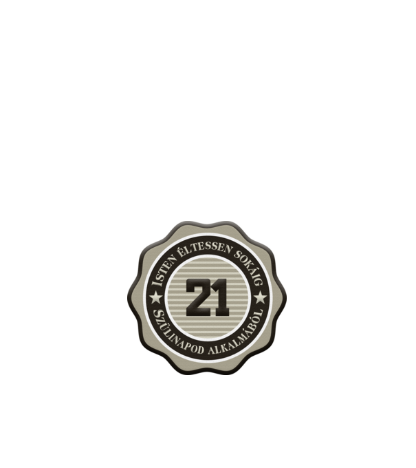 21 éves minta fehér pólón