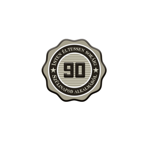 90 éves minta szürke pólón