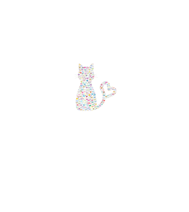 Colorful Heart Cat 2 minta fekete pólón