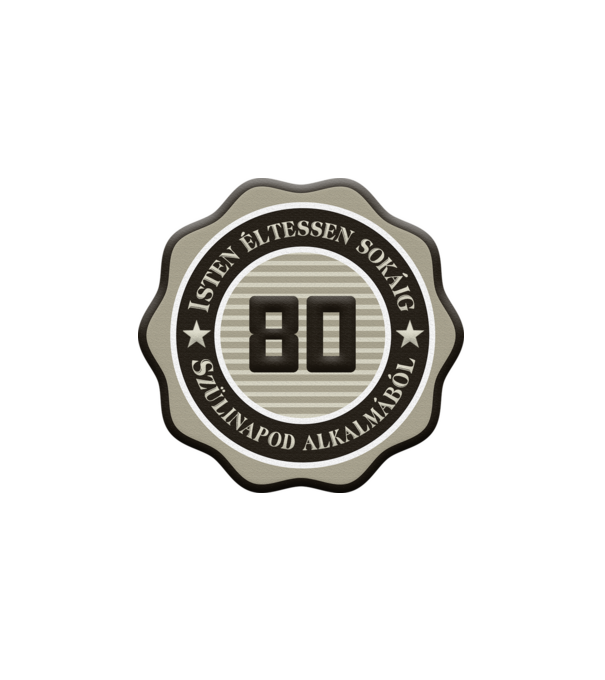80 ÉVES minta fehér pólón