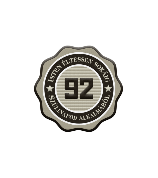 92 éves minta fehér pólón
