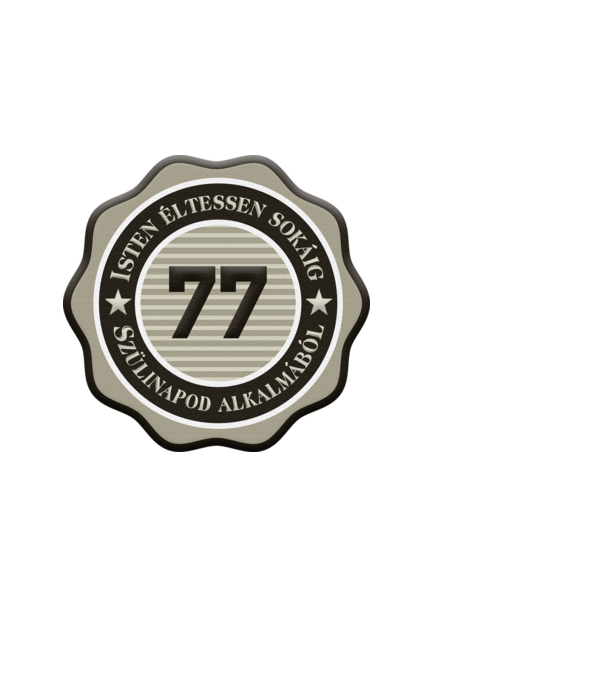 77 éves minta fekete pólón