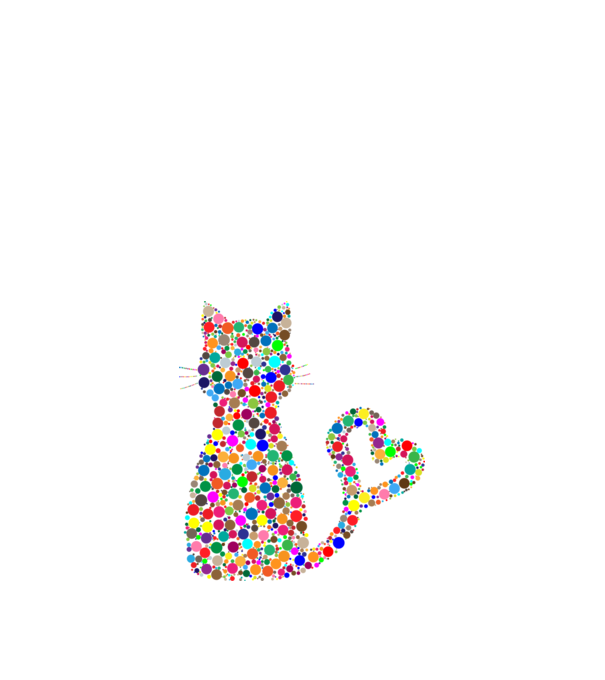 Colorful Cat 2 minta fehér pólón