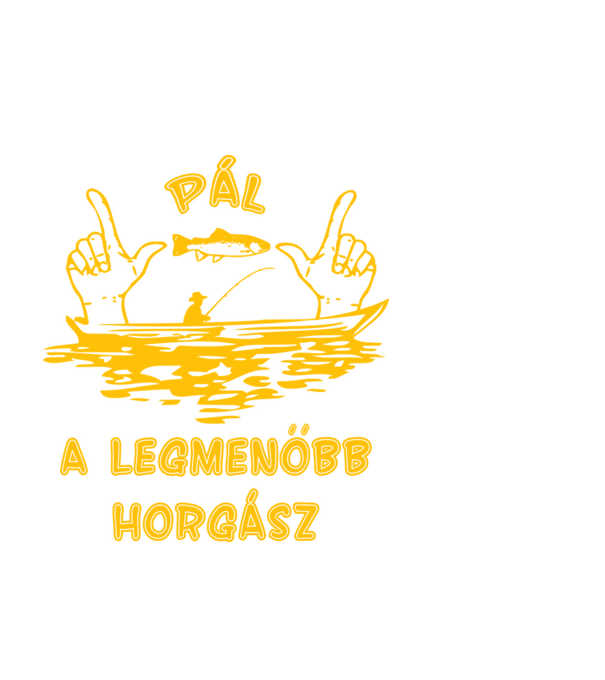 Horgász Pál minta fekete pólón