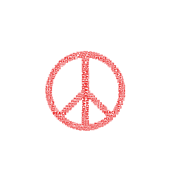 Béke peace minta fehér pólón