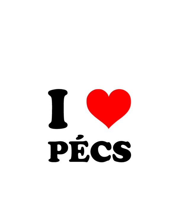 I Love Pécs minta fehér pólón