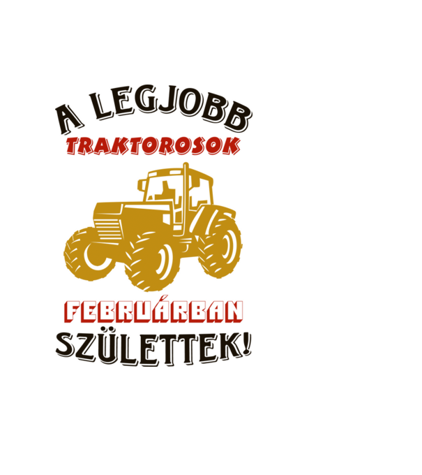 Traktoros szülinapja február minta világoskék pólón