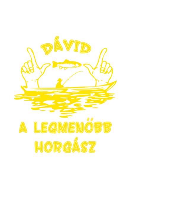 Horgász Dávid színezhető minta fekete pólón