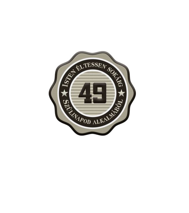 49 éves minta szürke pólón