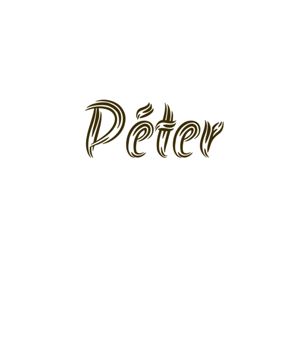 Péter minta szürke pólón
