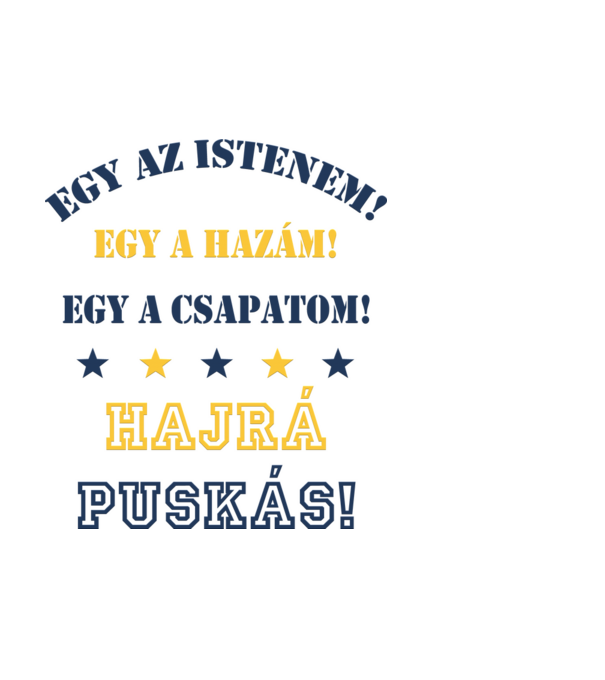 Puskás drukker minta fehér pólón