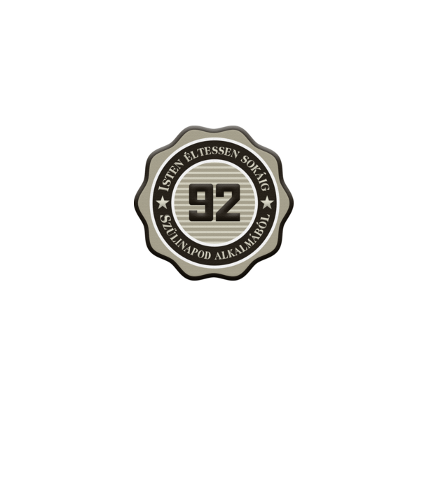 92 éves minta szürke pólón