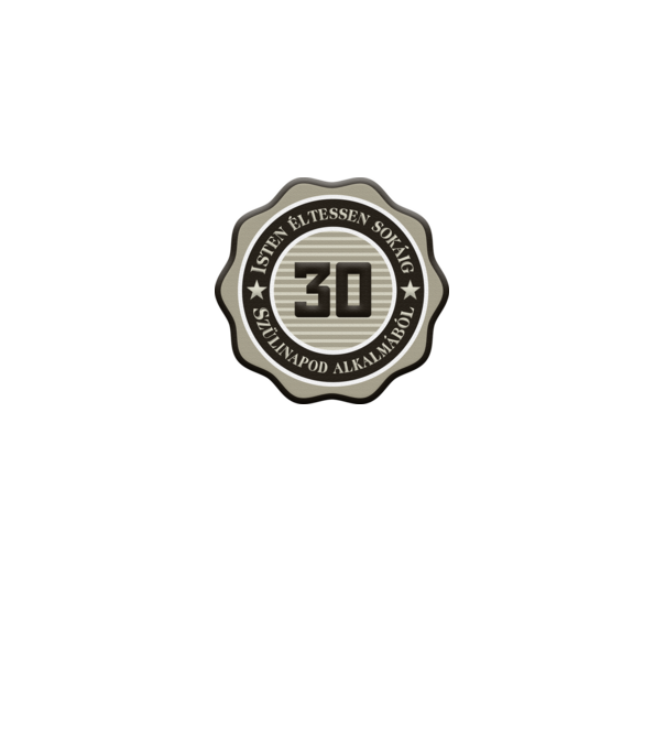 30 éves minta szürke pólón