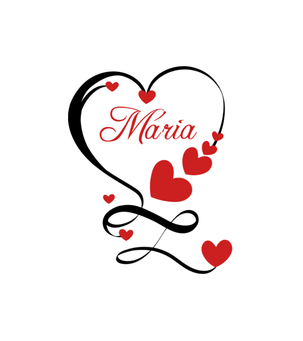 Mária minta fehér pólón