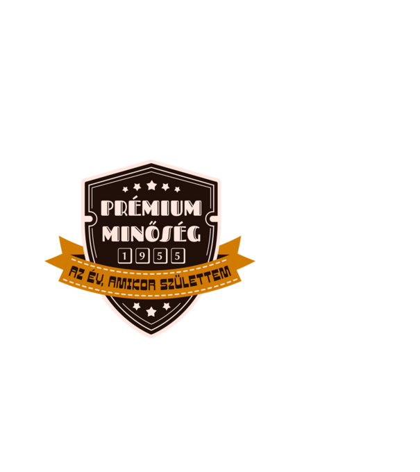 Prémium minőség 1955 minta fehér pólón