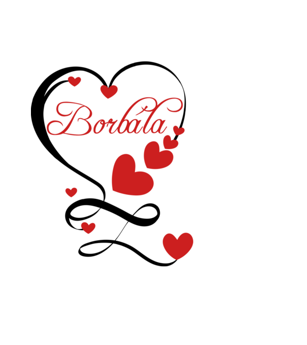Borbála minta világoskék pólón
