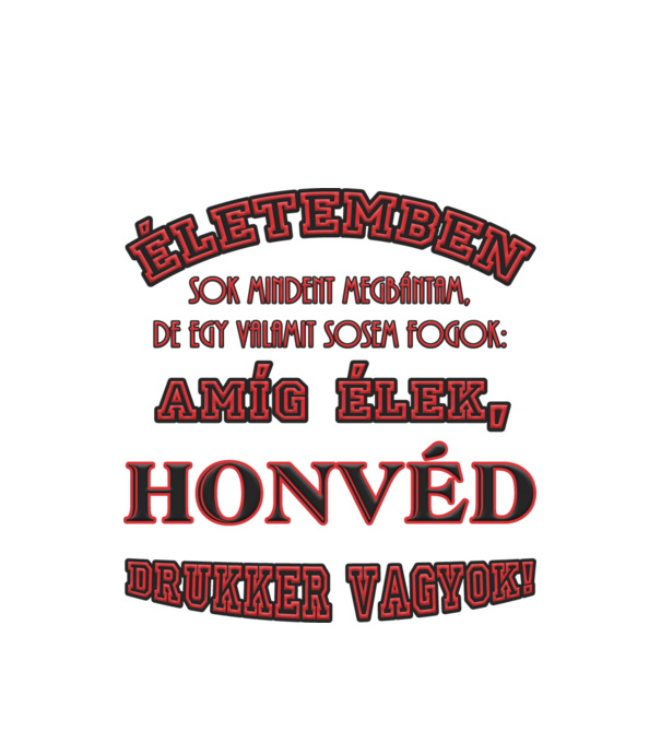 Honvéd drukker minta fehér pólón