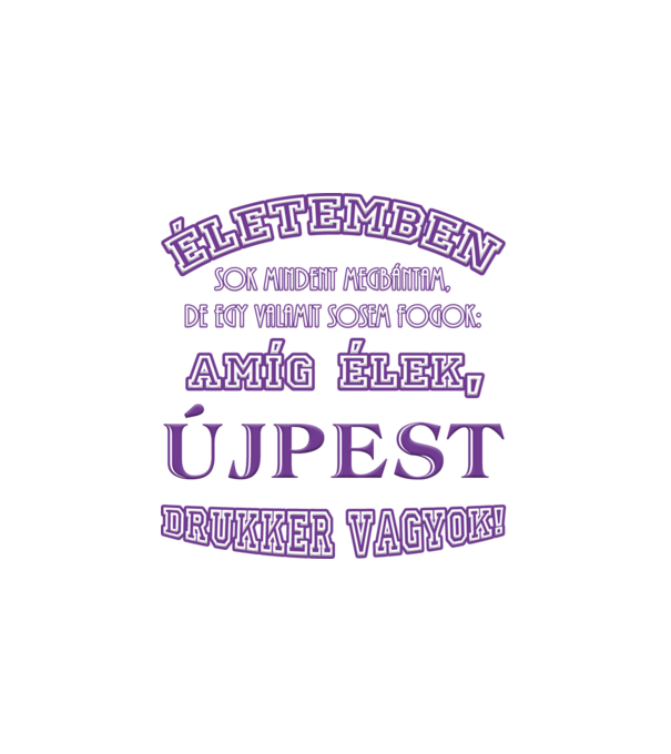 Újpest drukker minta fehér pólón