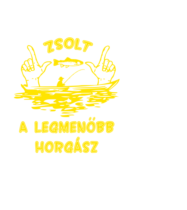 Horgász Zsolt színezhető minta fehér pólón