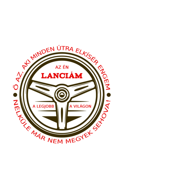 Lanciás kormány színezhető minta fehér pólón