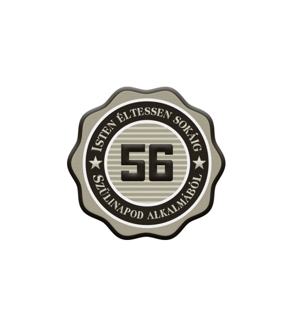 56 éves minta fehér pólón