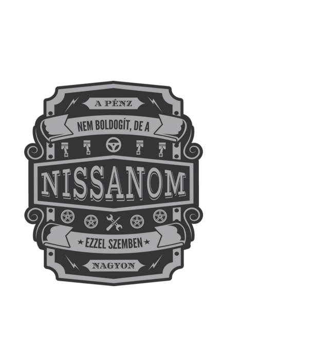 Boldogság a Nissanom minta világoskék pólón