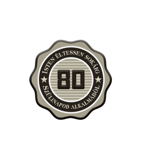 80 ÉVES minta fehér pólón